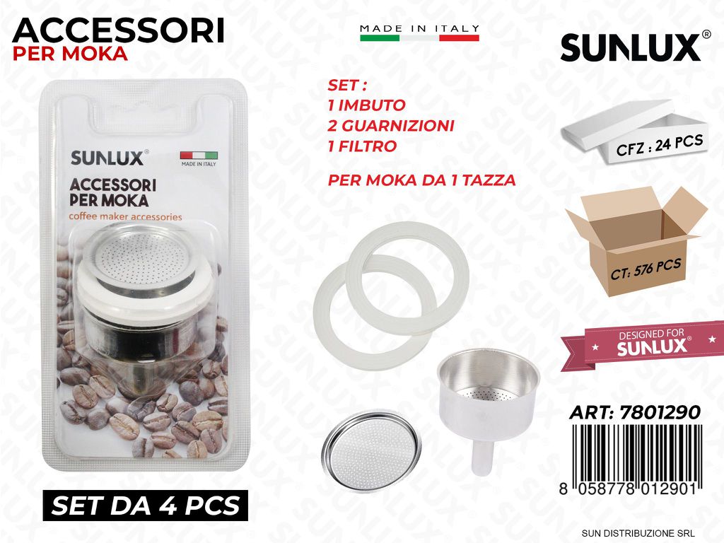 Tris Set per Moka da 1TAZZA 4PCS Ass. /Pz da 24/12