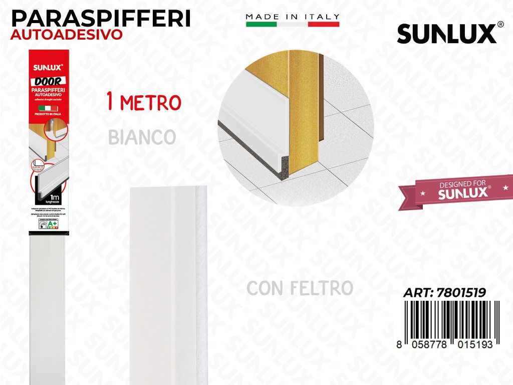 Paraspifferi Autoadv c/Feltro Porta BIA.1MT / Pz da 25