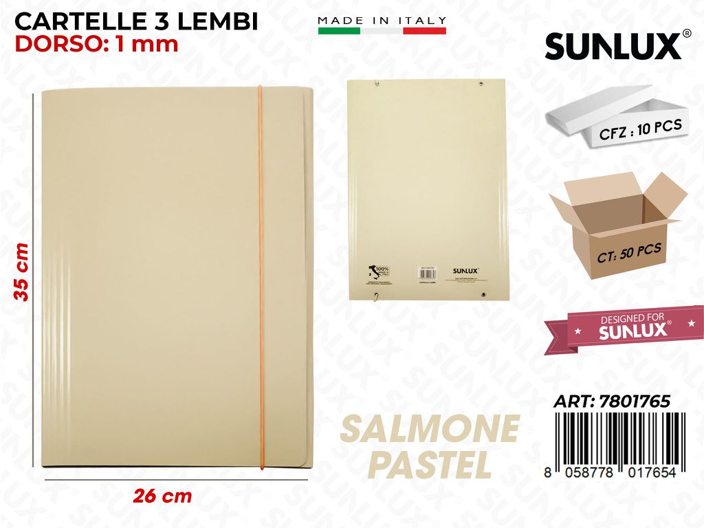Cartelle 3LEMBI Salmone Pastel 26*35CM