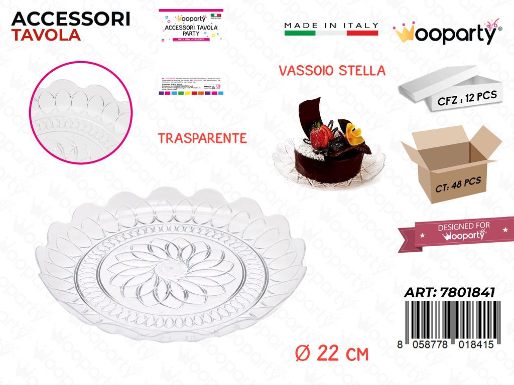 Vassoio Stella Trasp. D.22CM