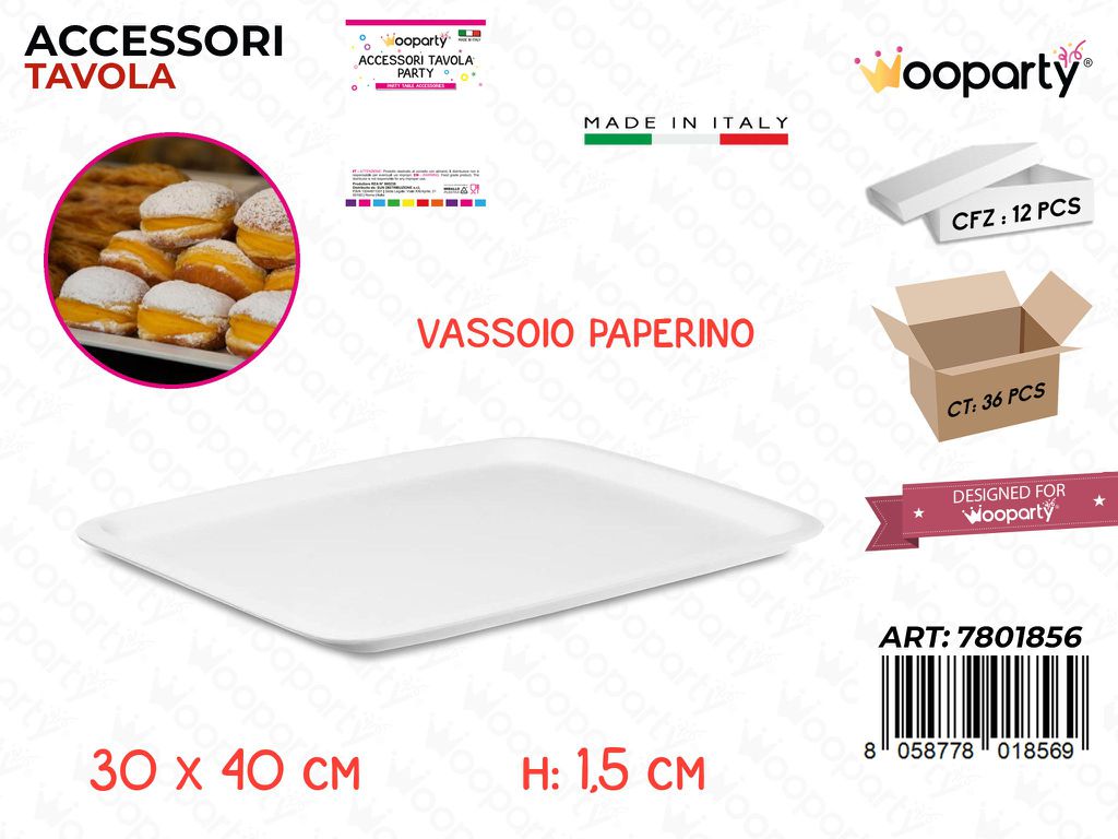 Vassoio Paperino Bianco 30*40*1.5CM