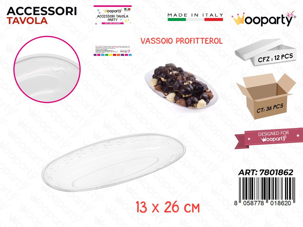 Vassoio Profitterol Trasp. 13*26CM