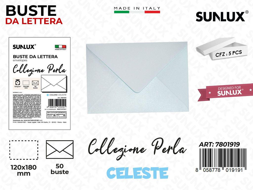 Buste da Lettera Cel. Perla 120*180MM 50PCS