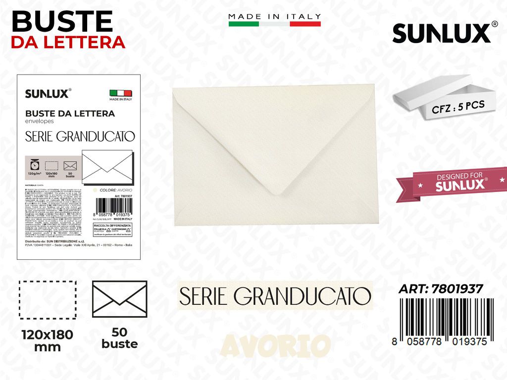 Buste da Lettera Av. Granducato 120*180MM 50PCS