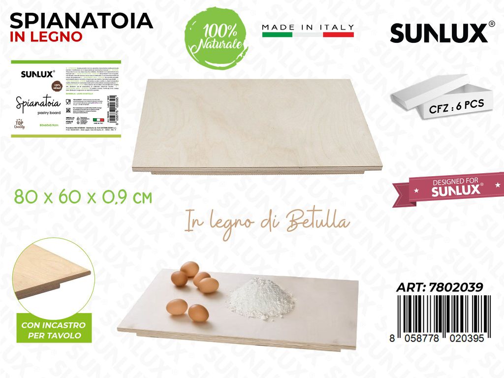 Spianatoia in Legno Betulla 80*60*0.9CM