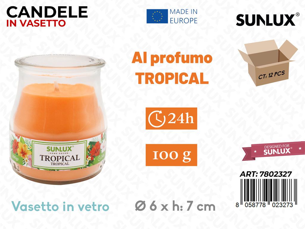 Candele in Vasetto Tropical 100GR 24H 6*7CM