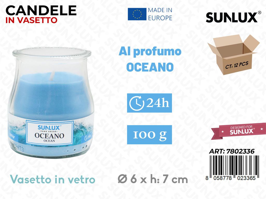 Candele in Vasetto Oceano 100GR 24H 6*7CM
