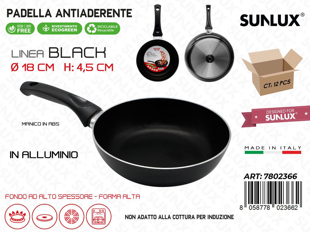 Padella Antiaderente L.black D.18*4.5CM