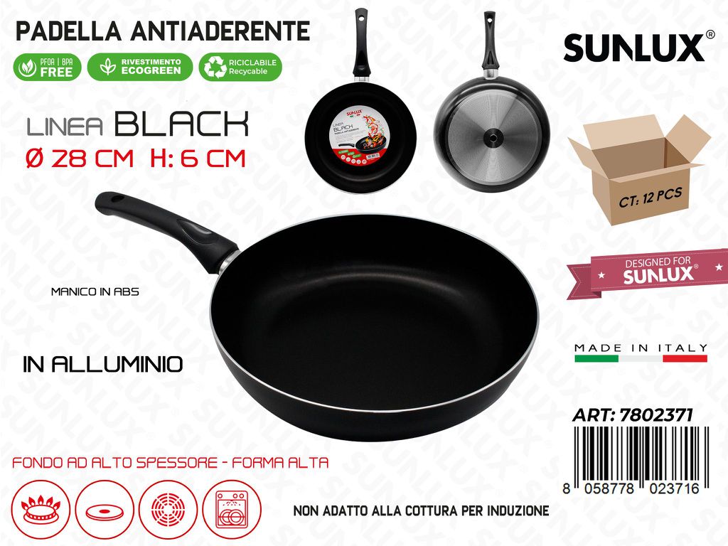 Padella Antiaderente L.black D.28*6CM