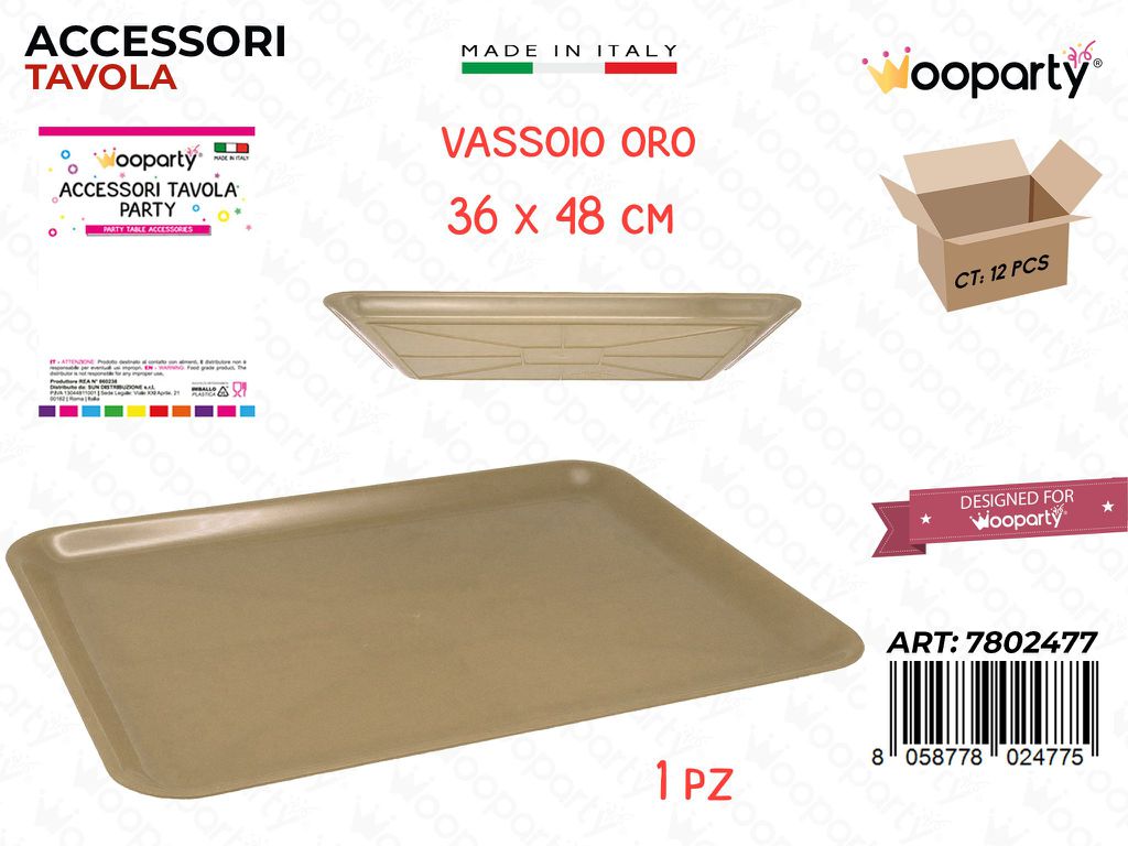 Vassoio Paperino Oro Plast. 36*48CM