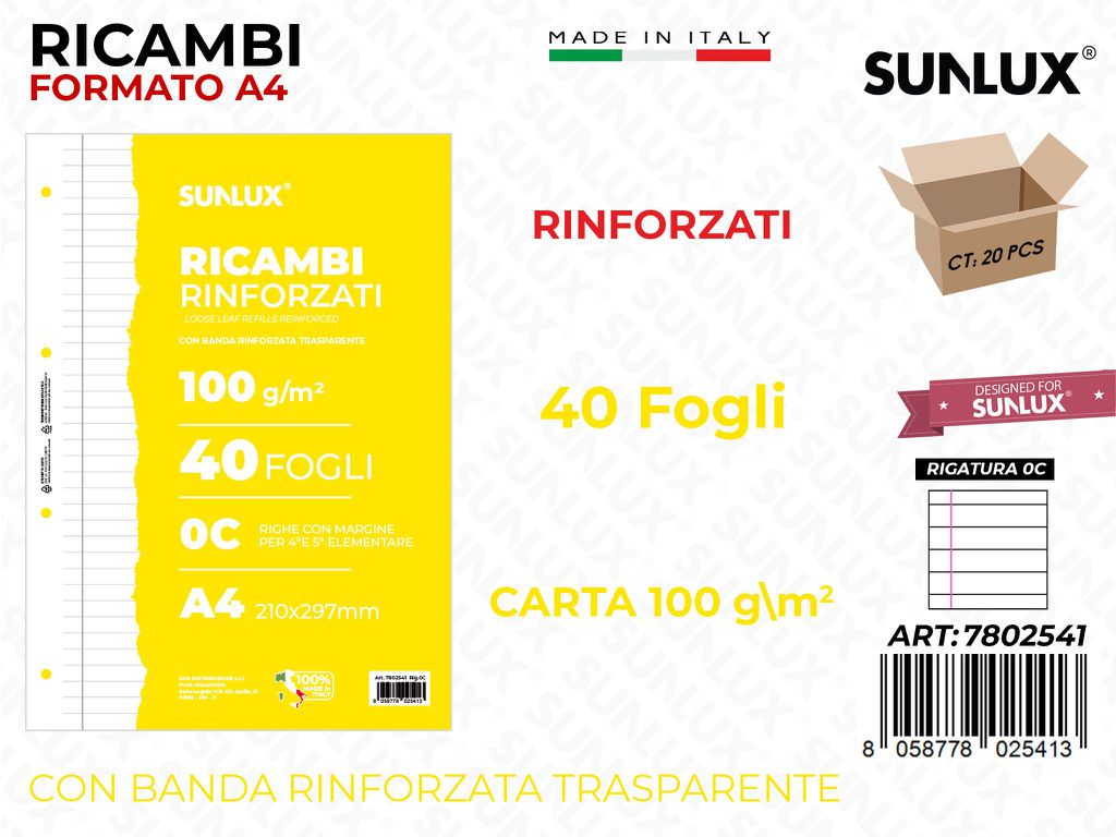 Sunlux Ricambi Rinf. Rig. 0C 40FF 100GR A4