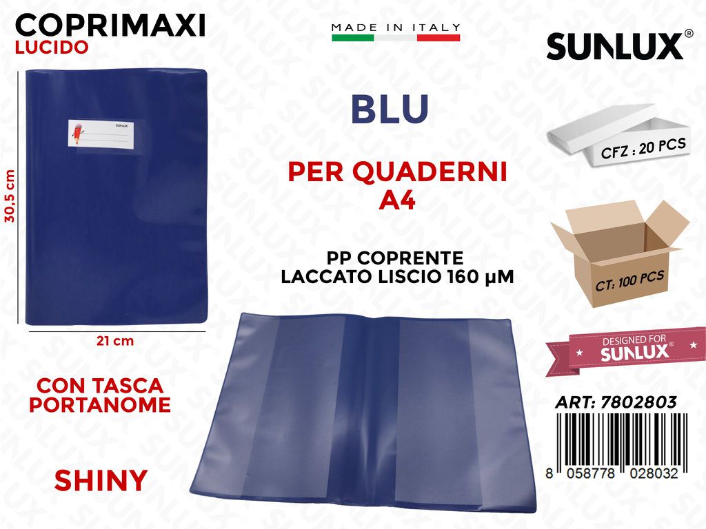 Coprimaxi Pp Blu Shiny Lacc. c/Alette 21*30.5CM