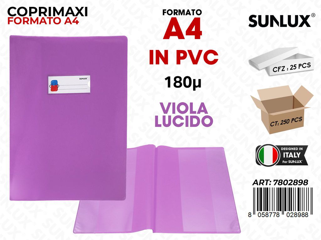 Coprimaxi Pvc Viola Lucido c/Alette 180 A4