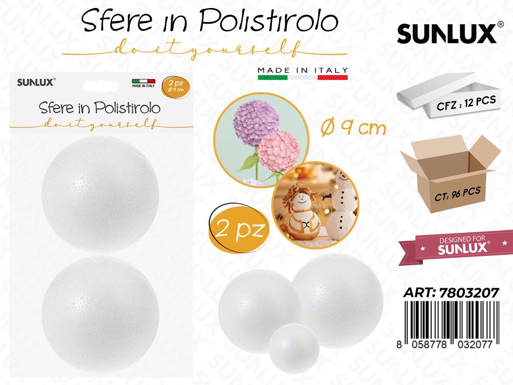 Sfera Polistirolo 2PCS D.9CM