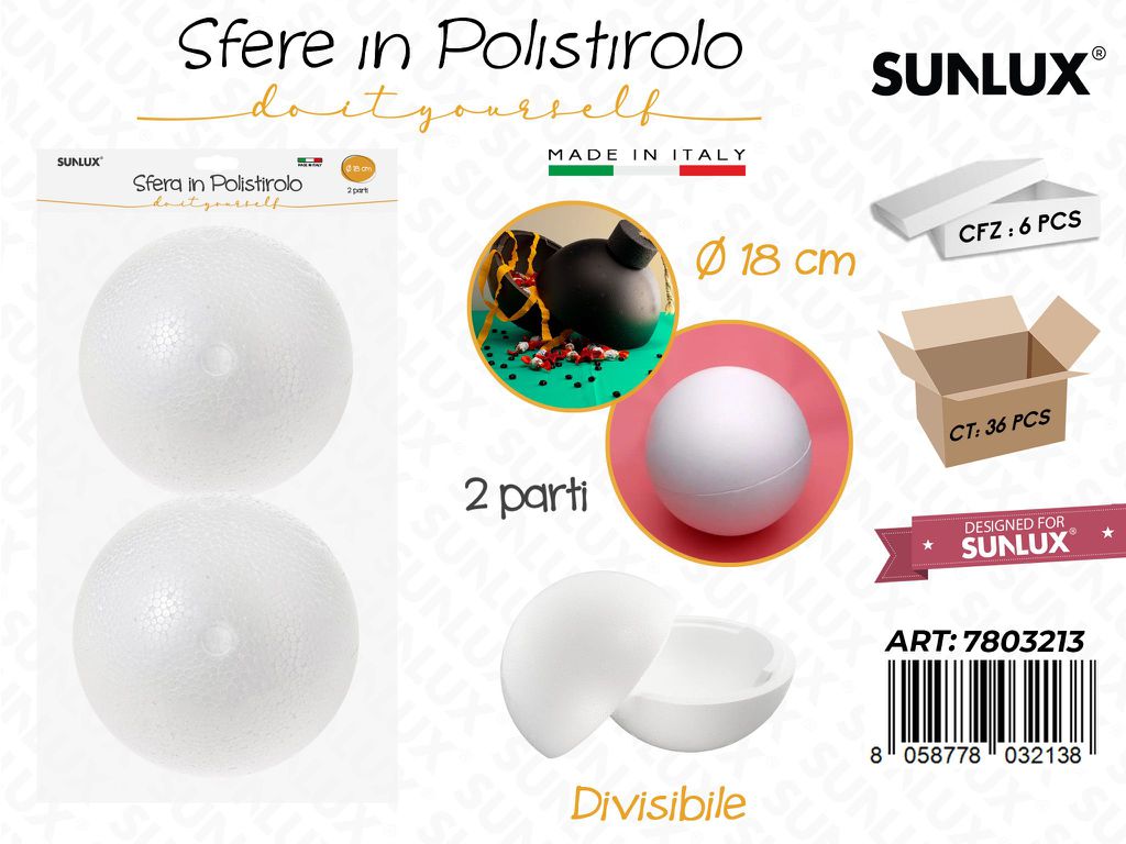 Sfera Polistirolo Divis. D.18CM