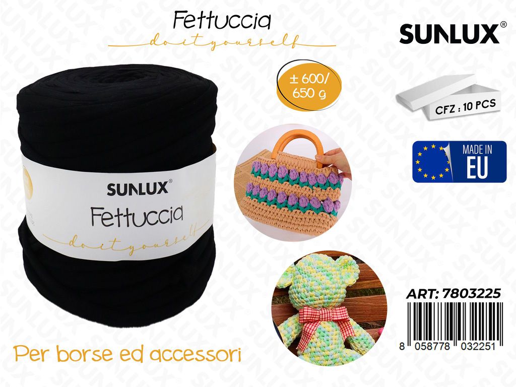 Sunlux Fettuccia Filato Nero 600-650GR