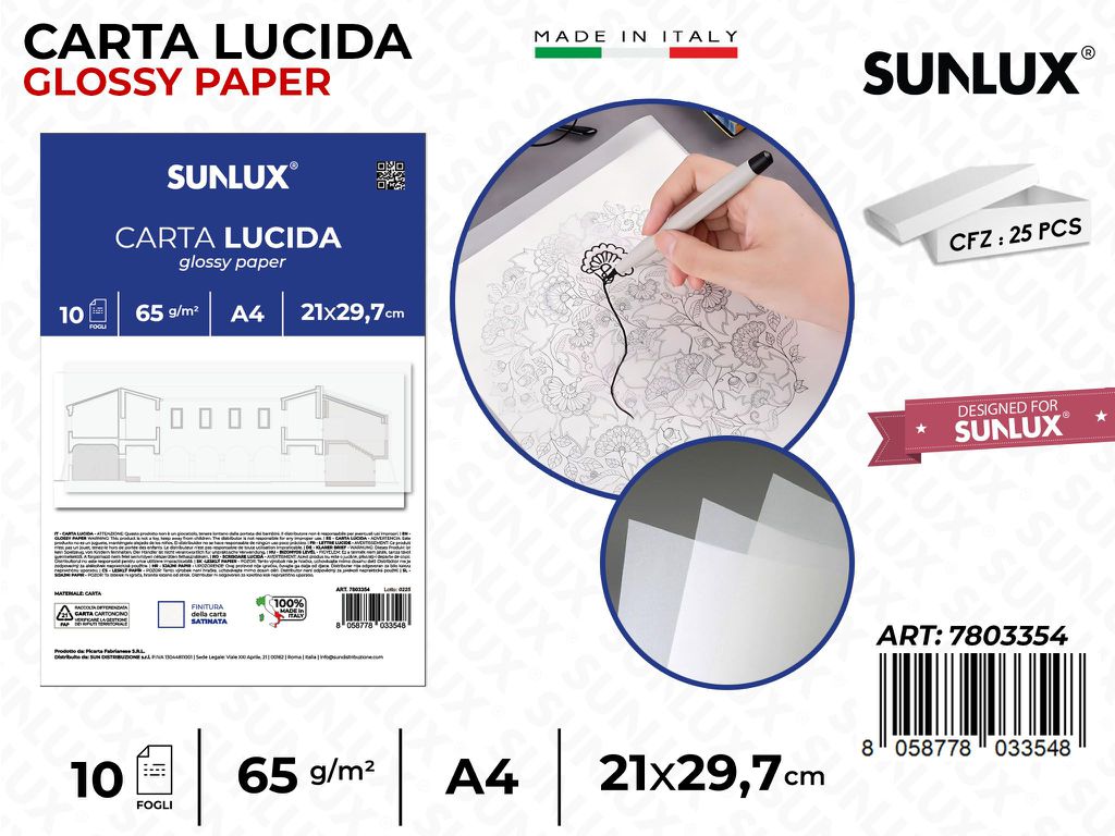 Carta Lucida A4 10FF 21X29.7CM