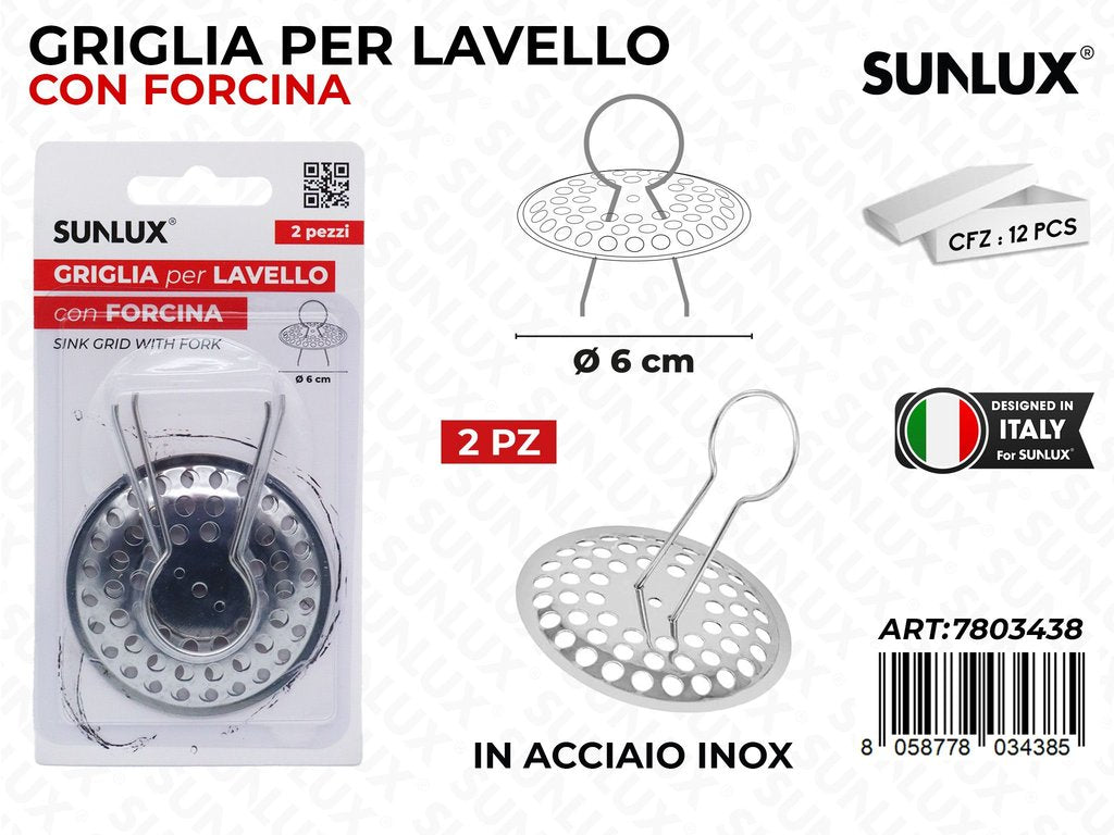 Griglia per Lavello c/Forcina Acc.inox D.6CM