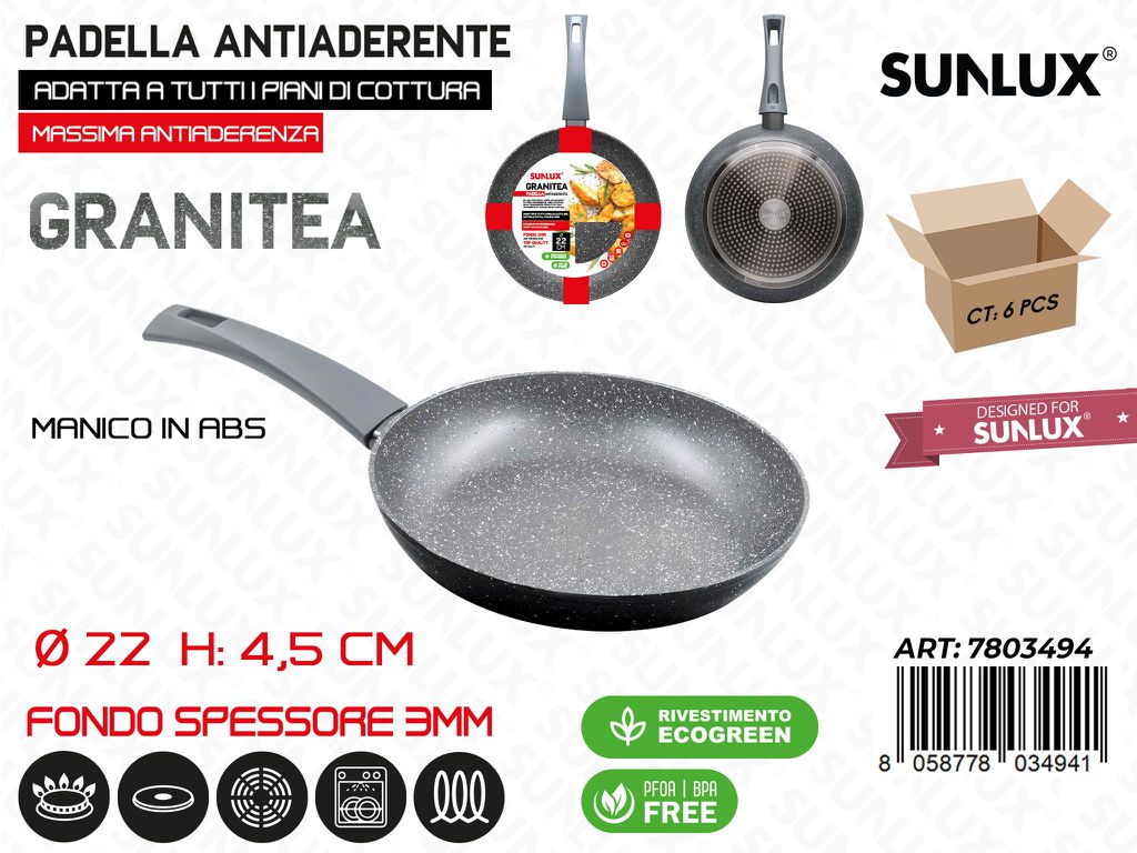Padella Antiaderente L.granitea D.22*4.5CM