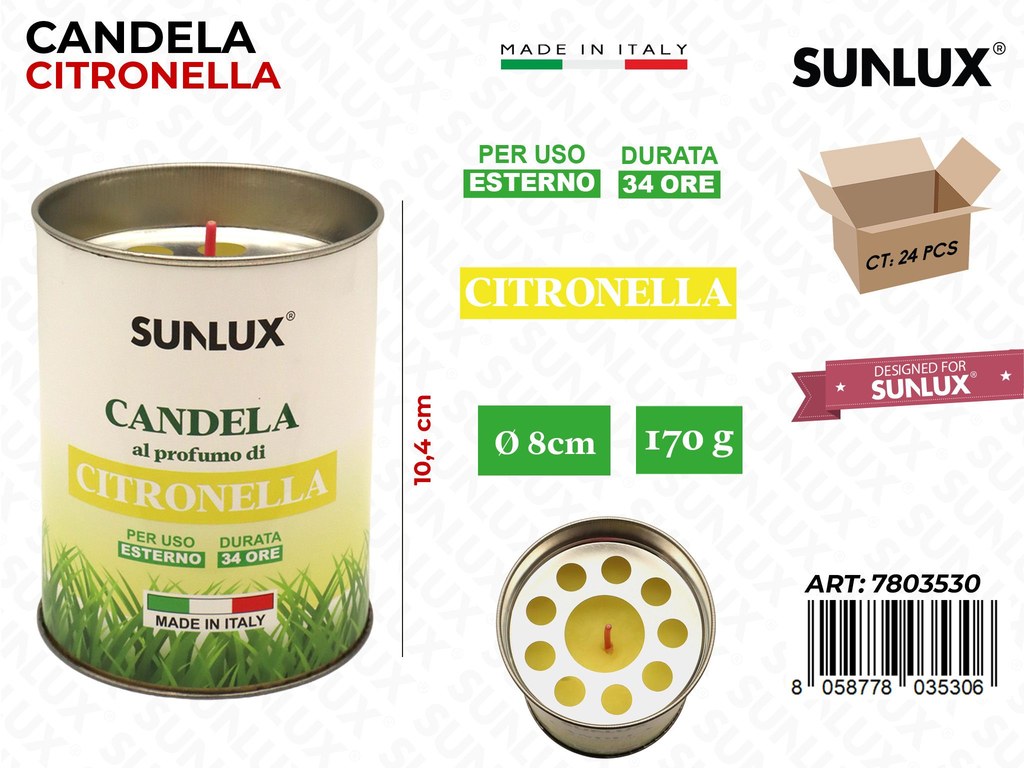 Candela alla Citronella D.8CM 170GR