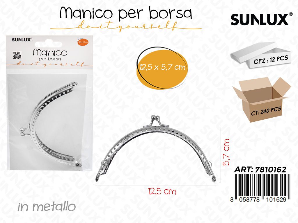 Sunlux Manico per Borsa Metallo 12.5*5.7CM
