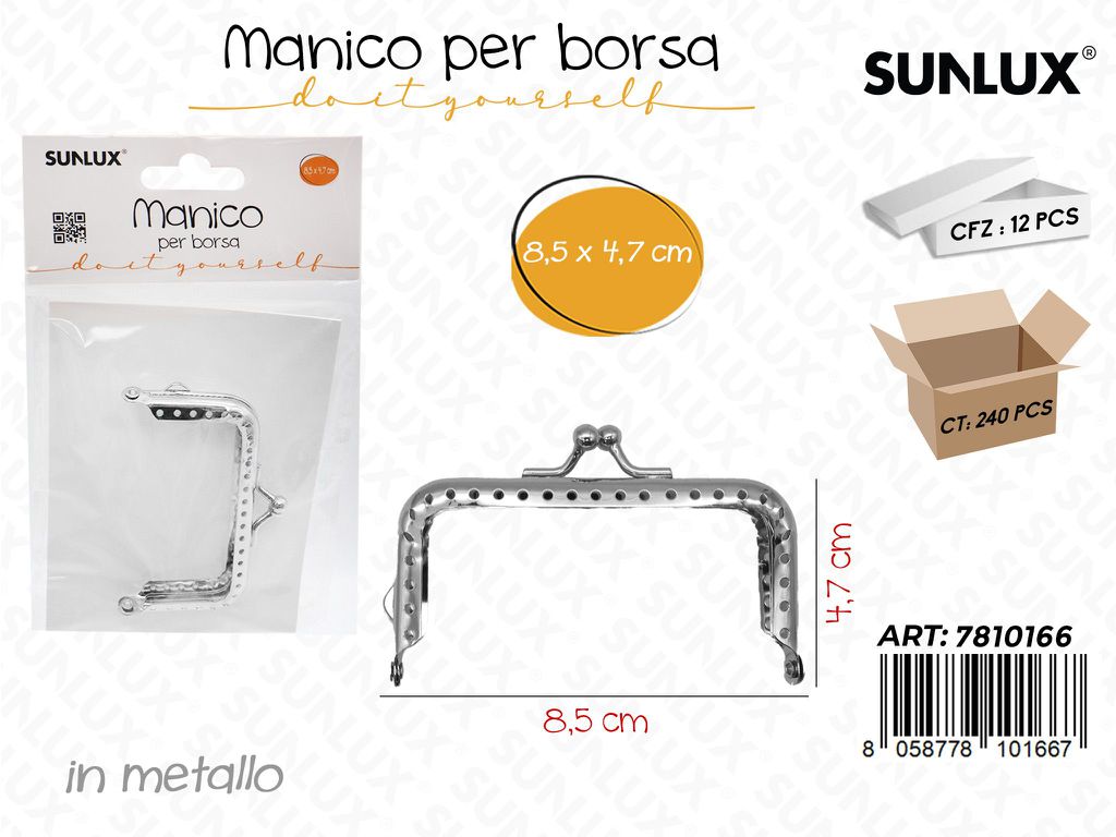 Sunlux Manico per Borsa Metallo 8.5*4.7CM