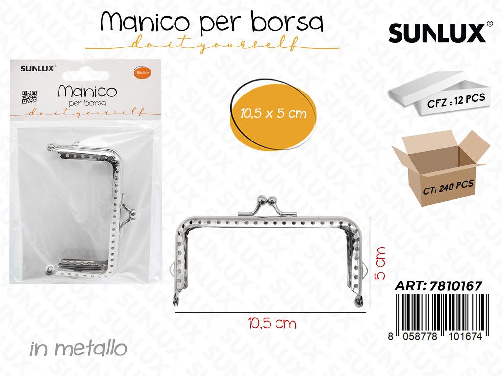 Sunlux Manico per Borsa Metallo 10.5*5CM