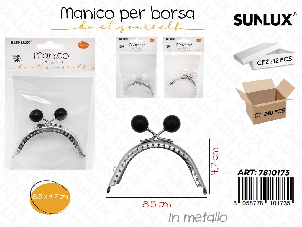 Sunlux Manico per Borsa Metallo 8.5*4.7CM