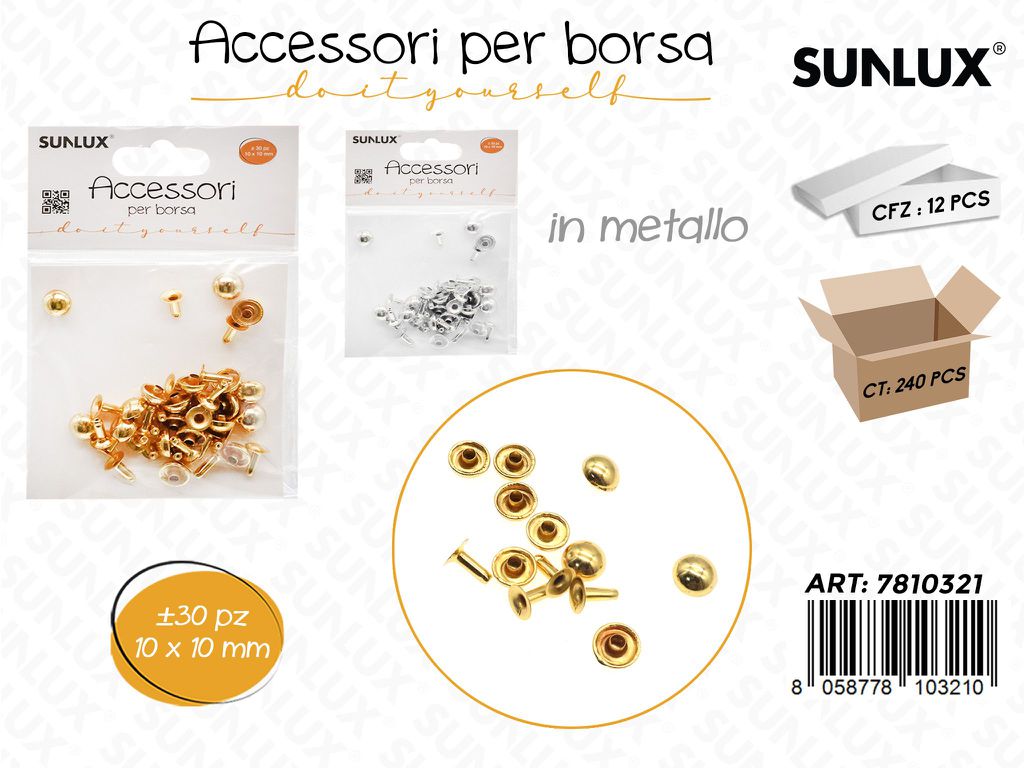 Sunlux Acc. per Borsa Metallo Ass. 30PCS 10*10CM