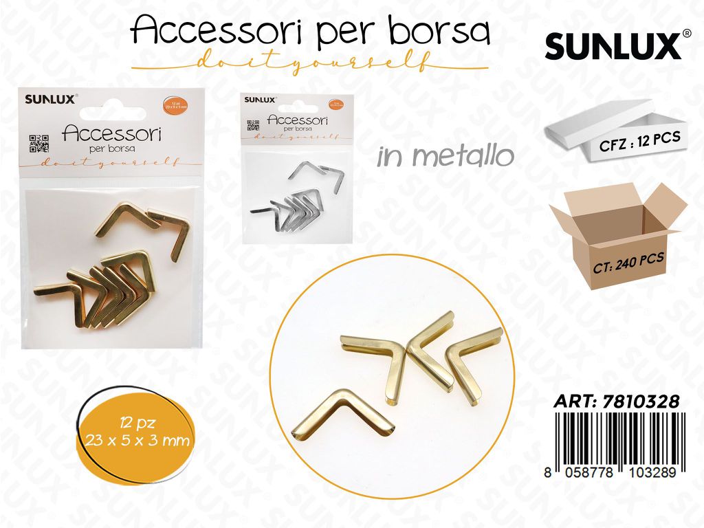 Sunlux Acc. per Borsa Metallo Ass. 12PCS 23*5*3CM