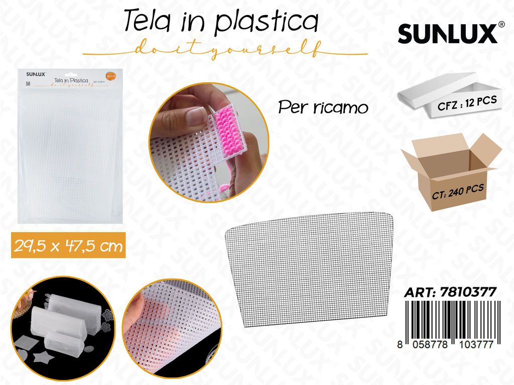 Sunlux Tela in Plast. per Ricamo 29.5*47.5CM