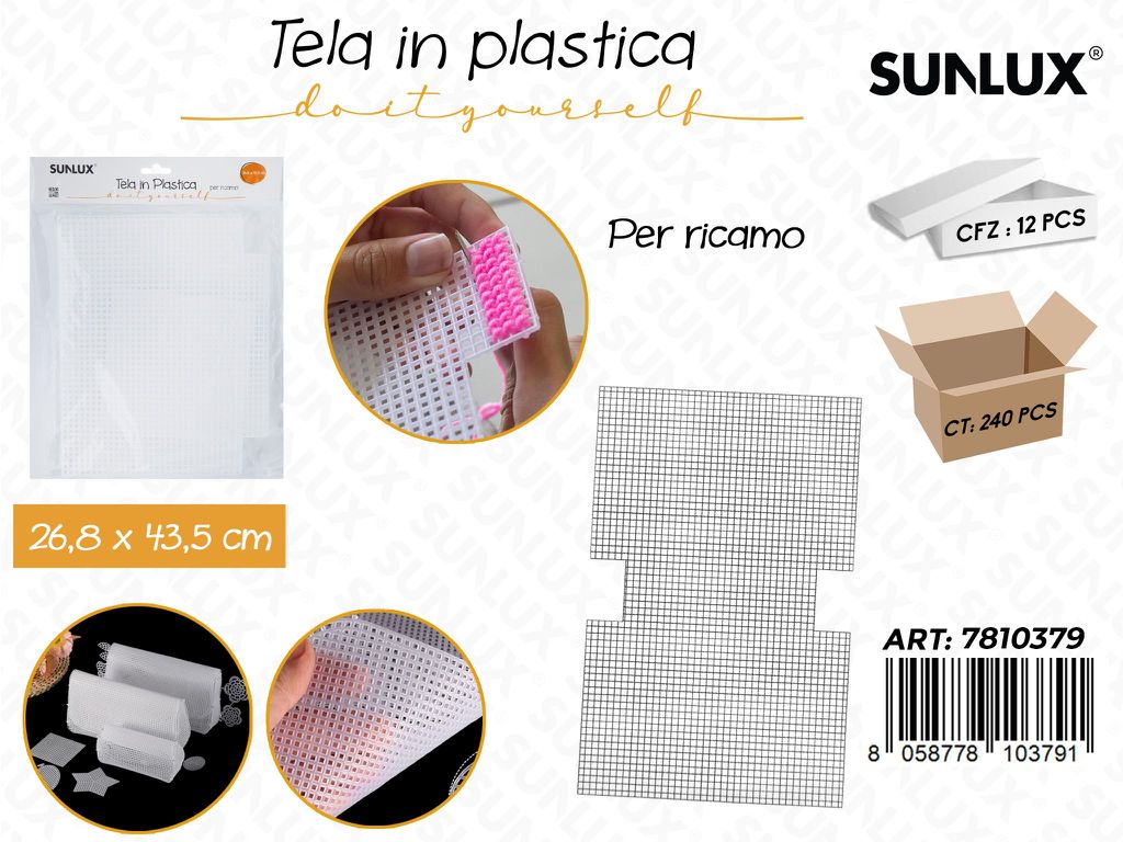 Sunlux Tela in Plast. per Ricamo 26.8*43.5CM