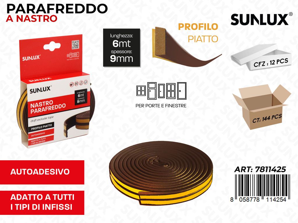 Sunlux Nastro Parafreddo Adv Piatto 9MM*6MT