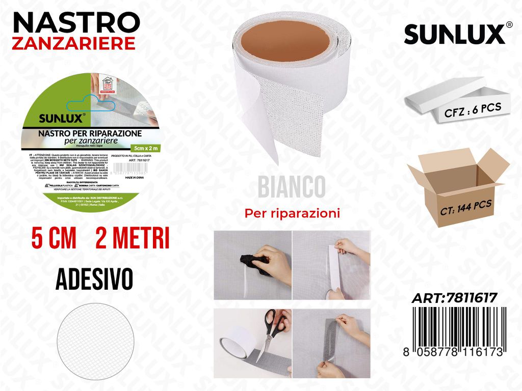 Nastro Zanzariere Adv Bianco 5CM*2MT / Pz da 6