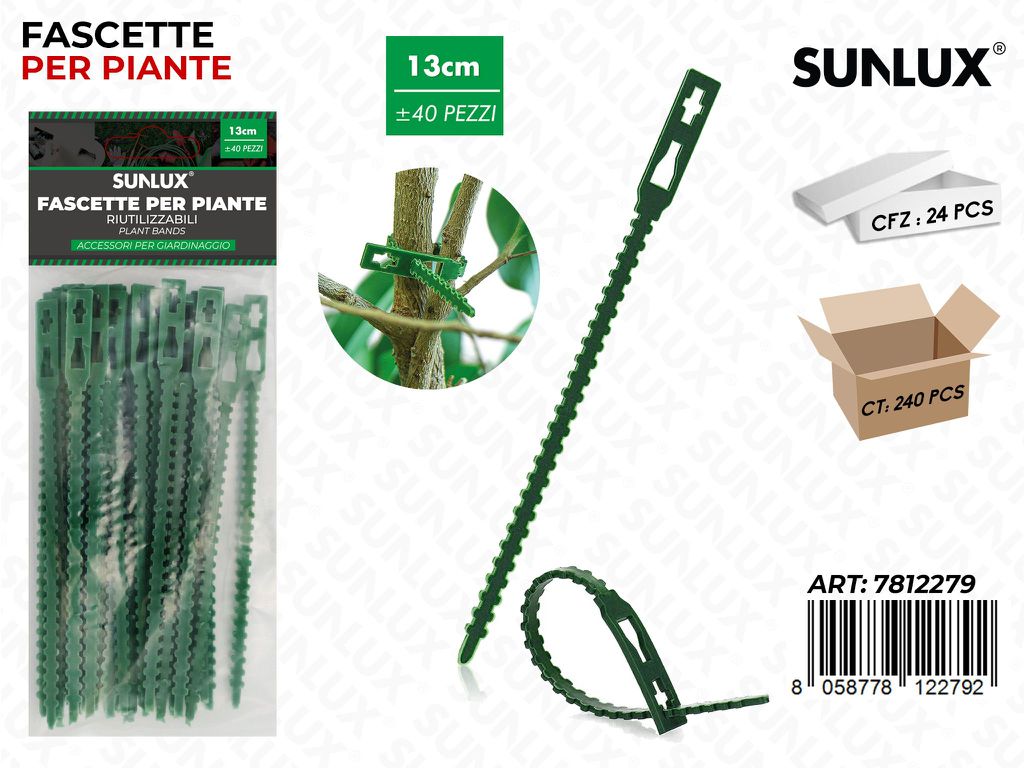 Sunlux Fascette per Piante 40PCS 13CM