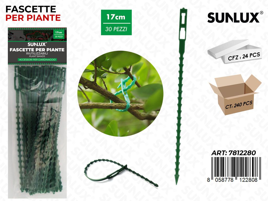 Sunlux Fascette per Piante 30PCS 17CM