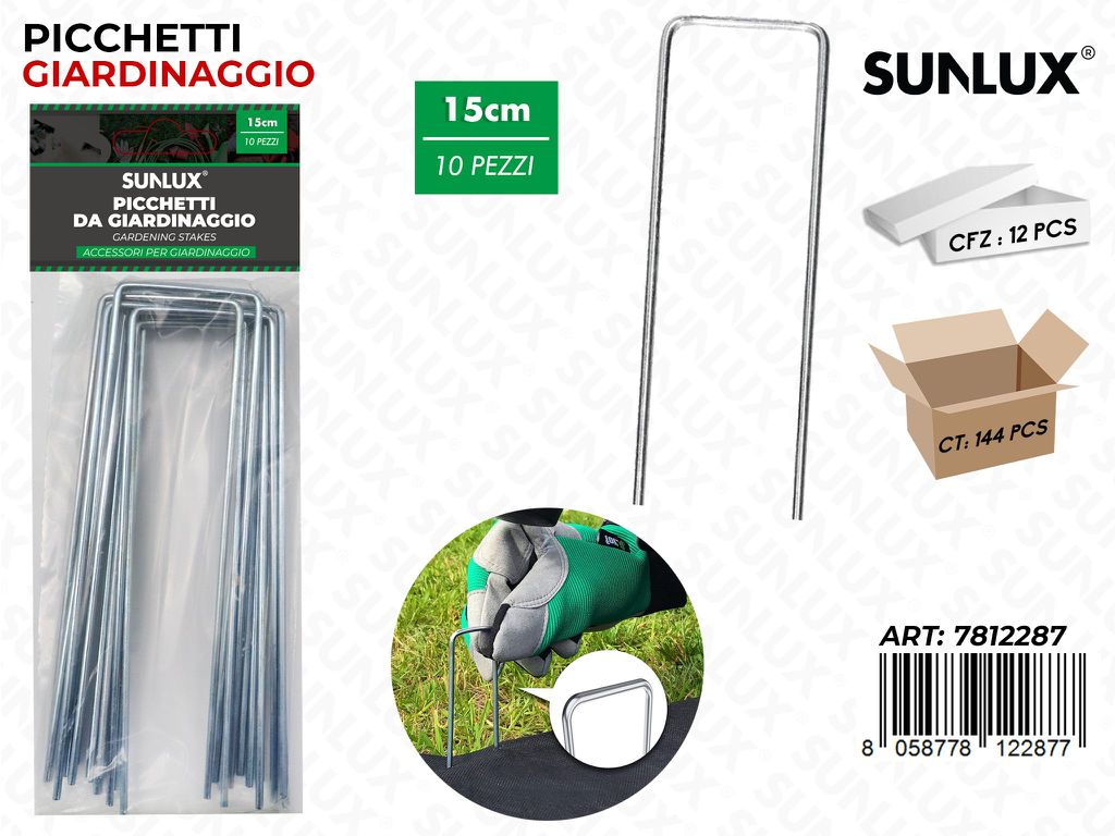 Sunlux Picchetti Giardin. Ferro 10PCS 15CM