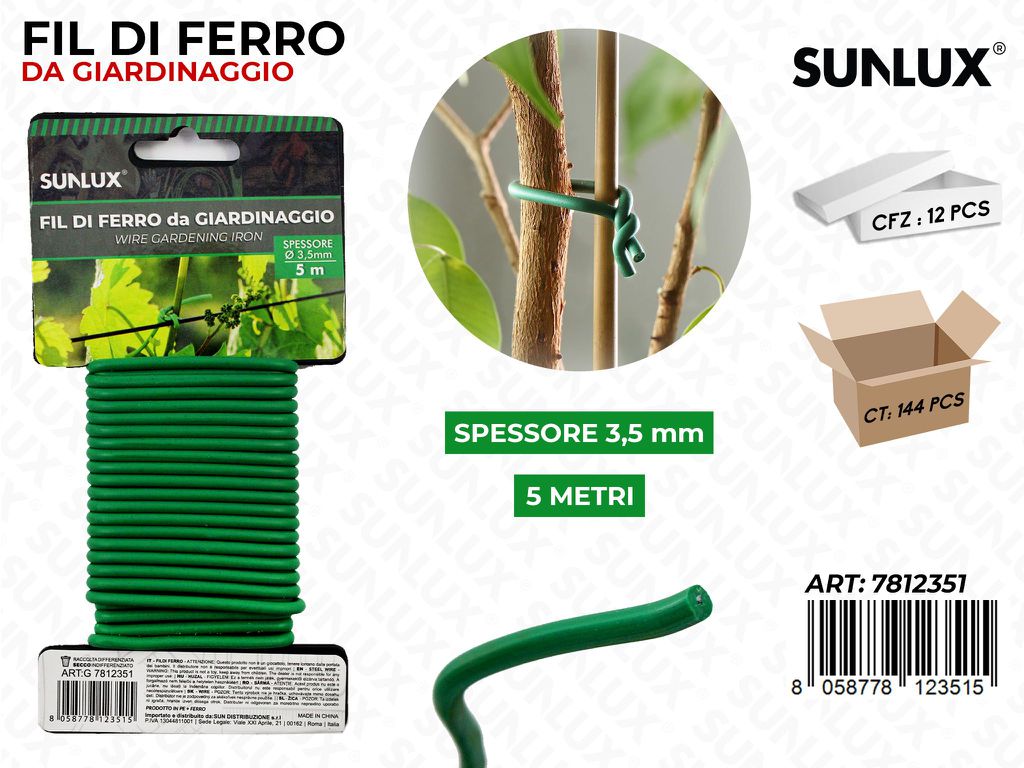 Sunlux Fil di Ferro Giardin. Ve 3.5MM*5MT