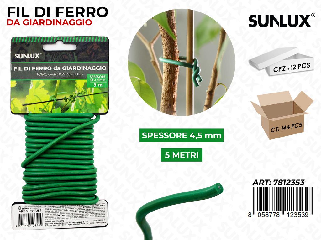 Sunlux Fil di Ferro Giardin. Ve 4.5MM*5MT