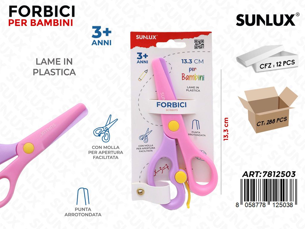 Sunlux Forbici per Bambini 13.3CM