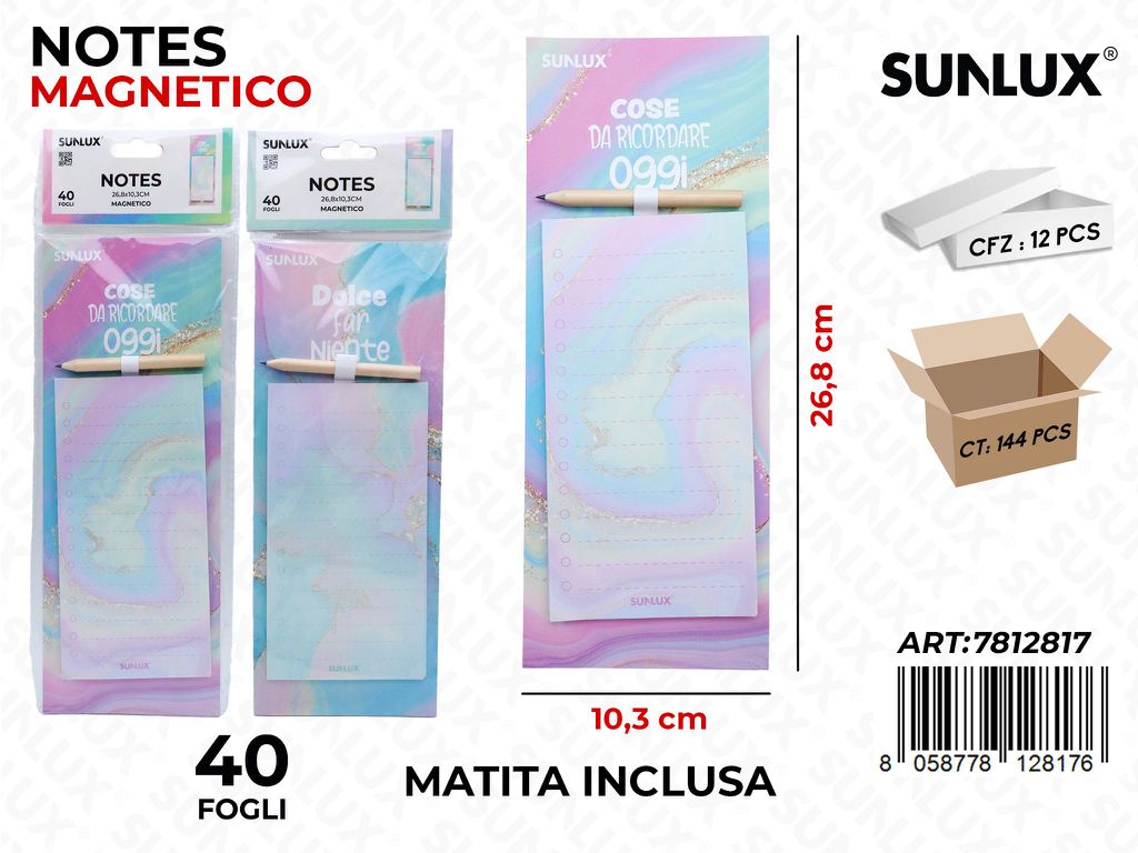 Sunlux Notes Magnetico Ass. c/Matita 40FF 10.3*26.8CM