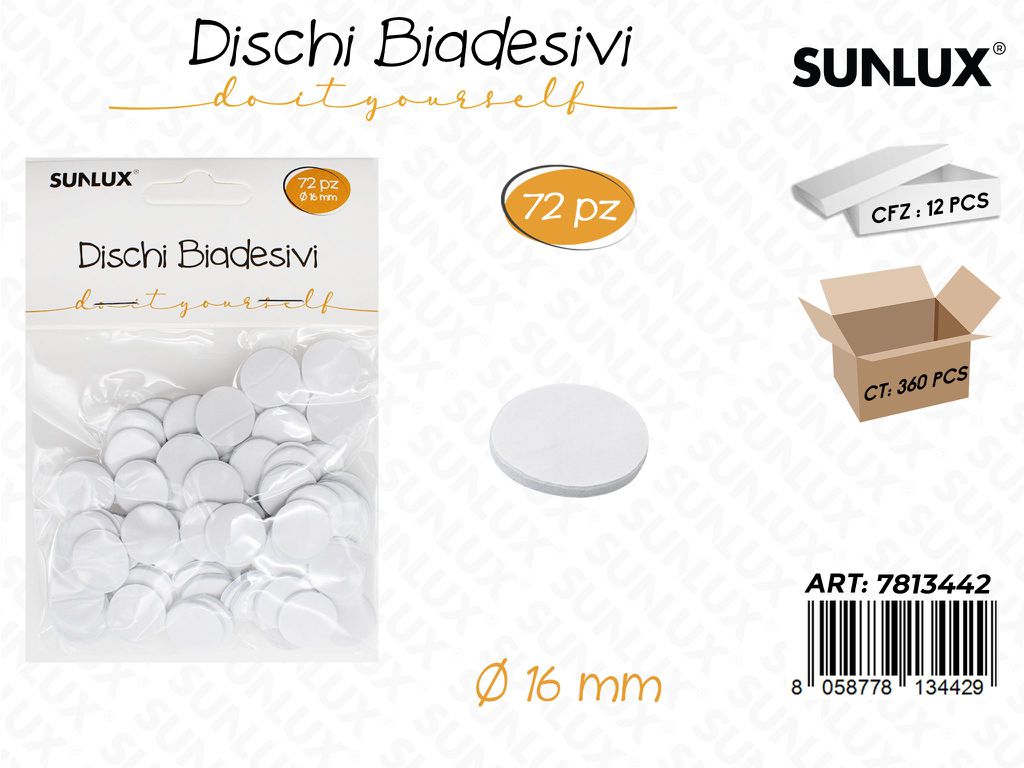 Sunlux Dischi Biadesivi 72PCS D.16MM