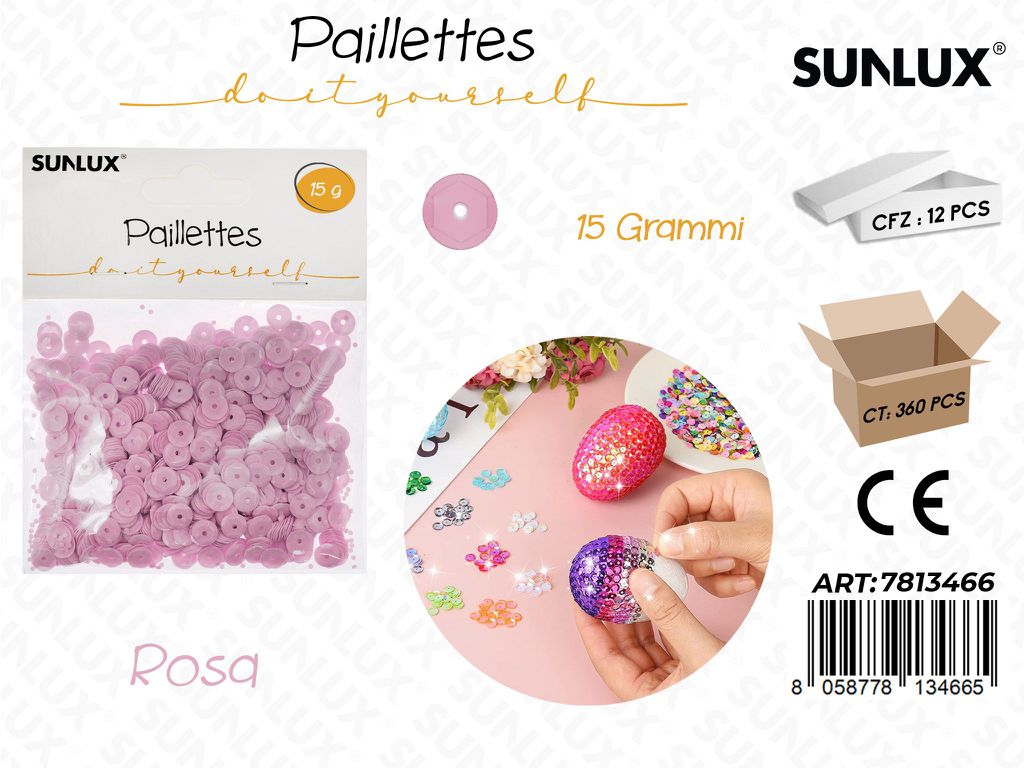 Sunlux Paillettes Rosa 15GR / Pz da 12