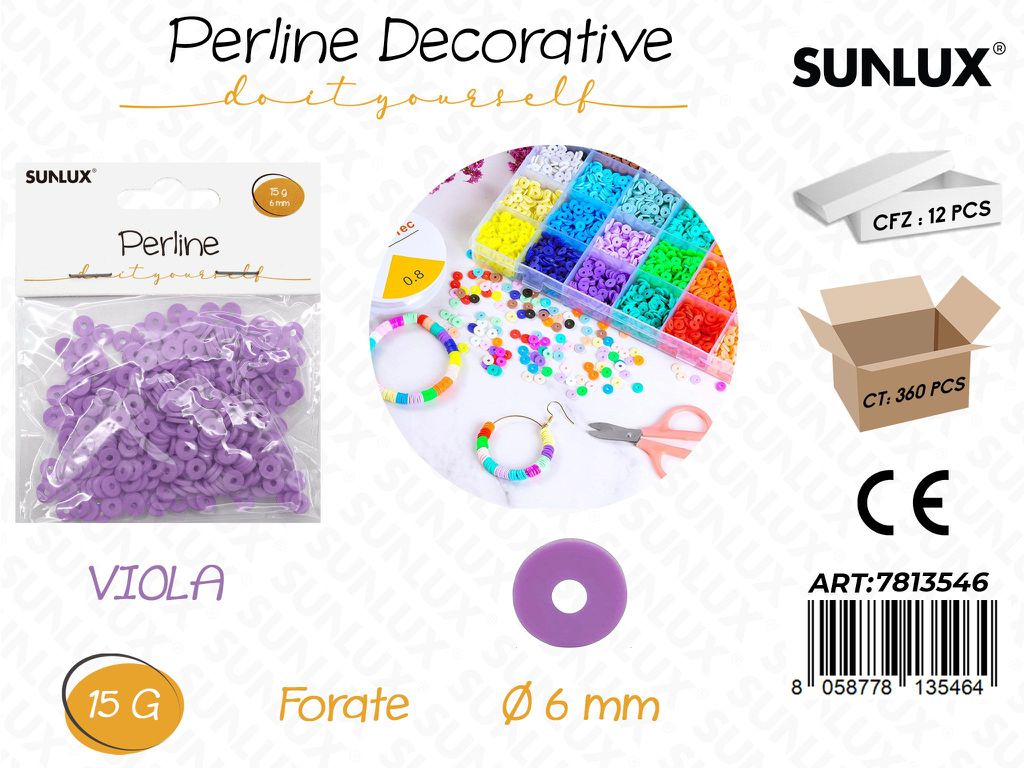 Sunlux Perline Forate Viola 15G D.6MM