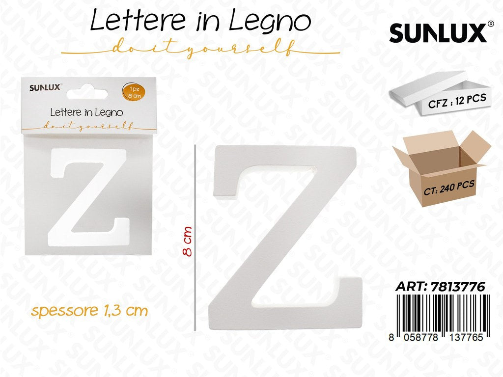 Sunlux Lettera Z in Legno 8*1.3CM