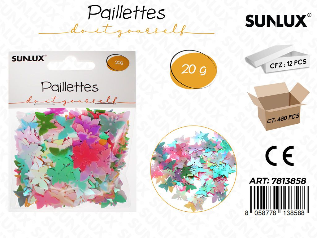 Sunlux Paillettes Farfalla Col. Ass 20G / Pz da 12