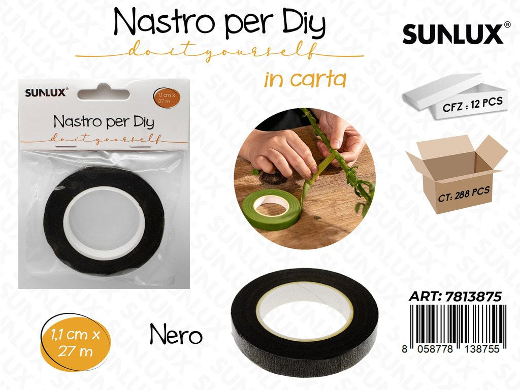 Sunlux Nastro Diy Nero 1.1*27CM / Pz da 12