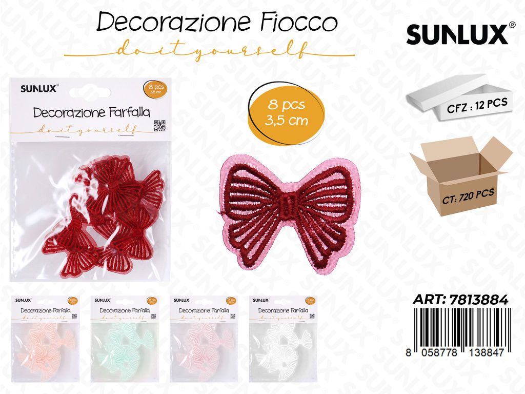 Sunlux Dec. Fiocco Ass. 8PCS 3.5CM