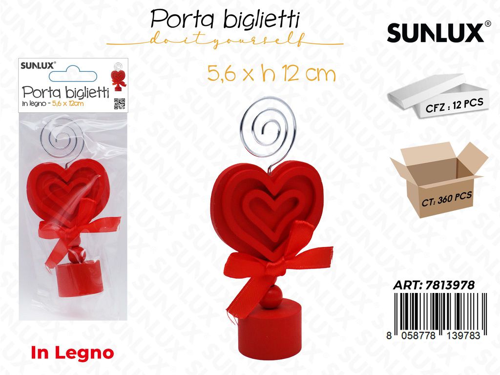 Sunlux Porta Biglietti Love Ass. Legno 5.6*12CM