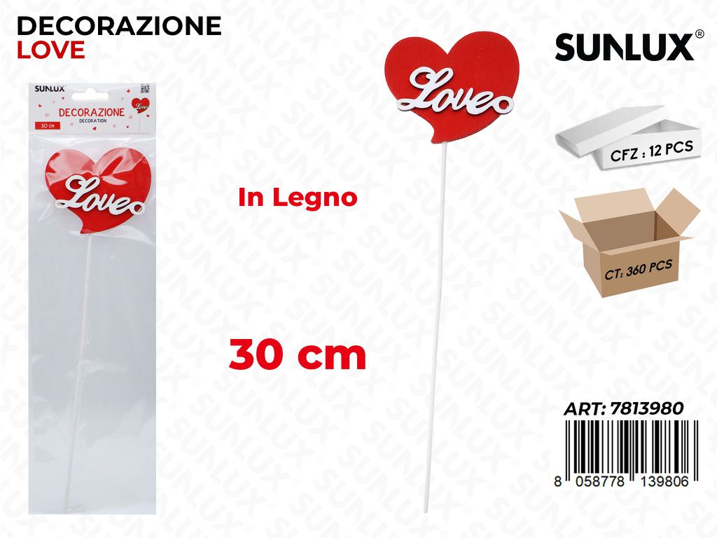 Sunlux Dec. Love Ass. Legno 30CM